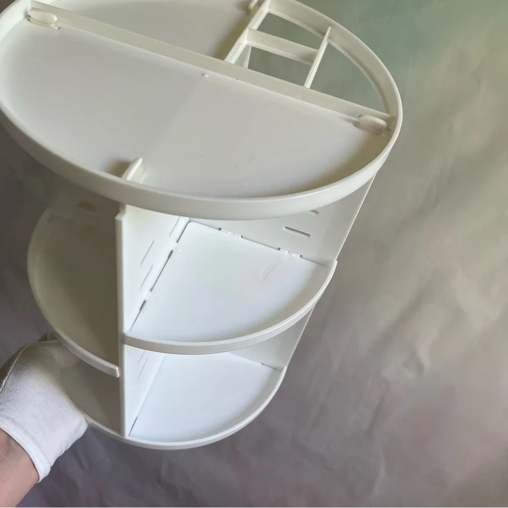 White Acrylic Rotating 360 Comsetic Organizer